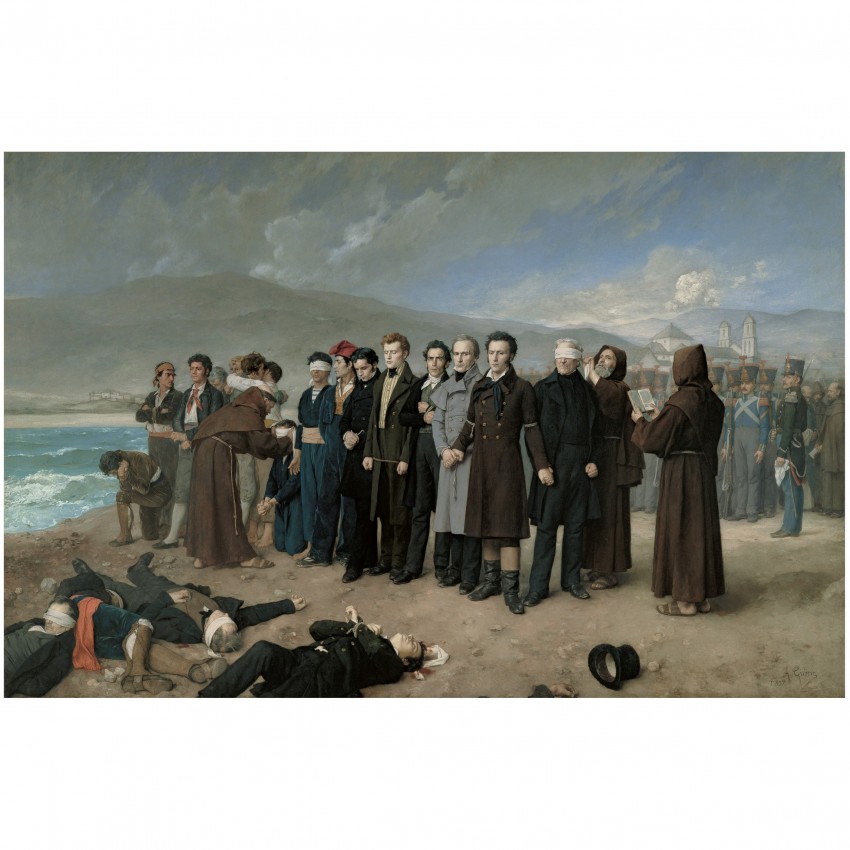 Cartel "Fusilamiento de Torrijos y sus compañeros en las playas de Málaga"                                                     