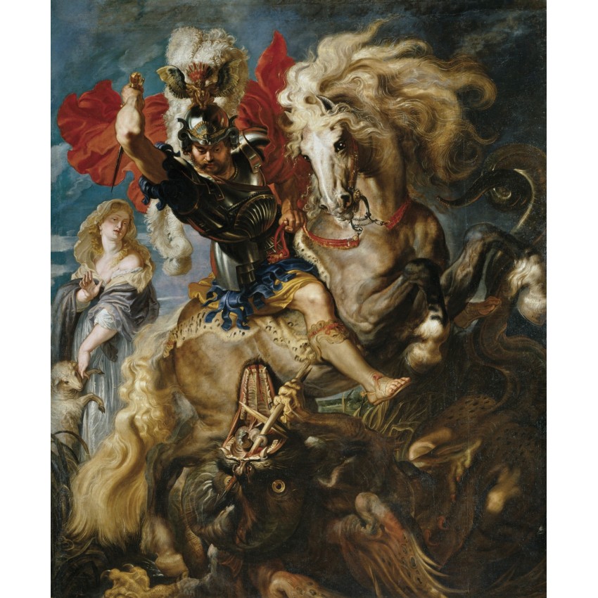 Cartel "Lucha de San Jorge y el dragón"                                                                                        