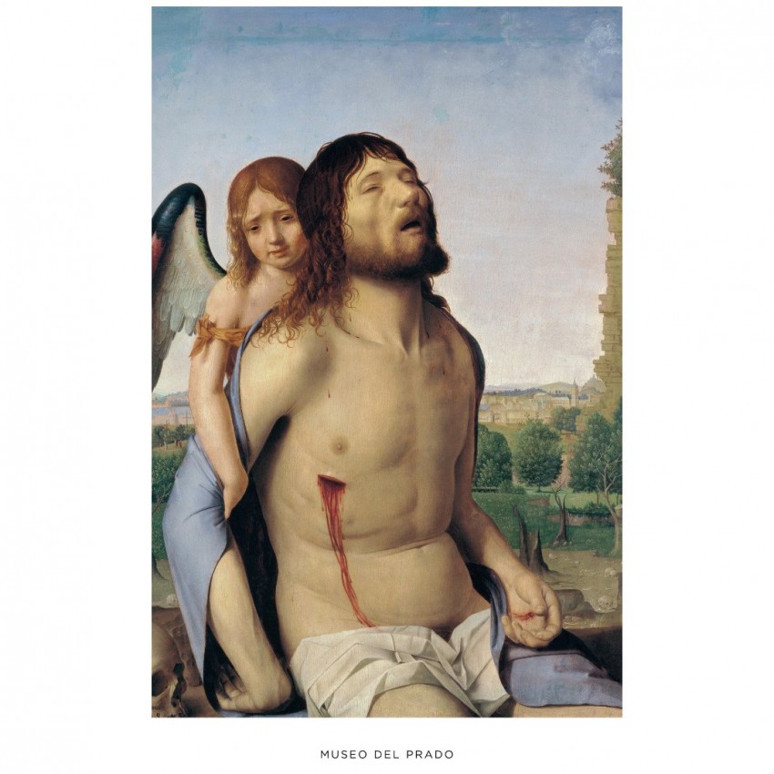 Lámina "Cristo muerto sostenido por un ángel"                                                                                  